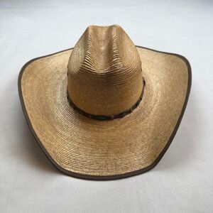 Justin Boots Bent Rail Straw Cowboy Hat Western Style‎ Size 7 1/8